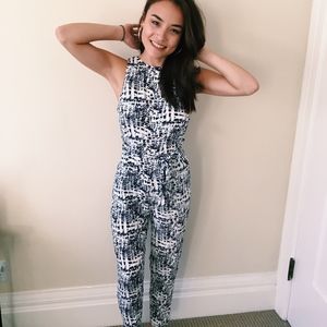 Blue and White Patterned JumpSuit